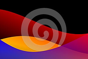 Abstract vector colorful shaded wave with black Background. Vector Illustration