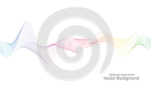 Abstract vector colorful wave line flowing isolated on white background for design elements in concept technology, music, science.