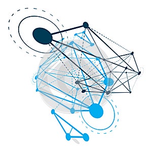 Abstract vector construction, dimensional low poly design background.