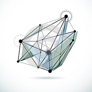 Abstract vector construction, dimensional low poly design background.