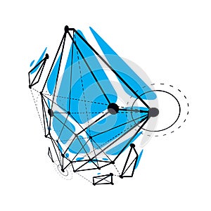 Abstract vector construction, dimensional low poly design background.