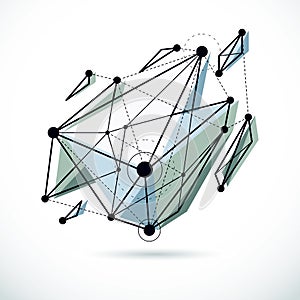 Abstract vector construction, dimensional low poly design background.