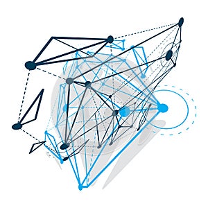 Abstract vector construction, dimensional low poly design background.