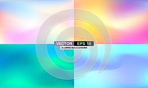 Abstract vector creative concept multicolored blurred background set