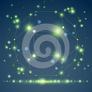 Abstract vector 3D wireframe object, clear eps 10.