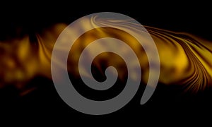 Abstract vector dark  gold shaded wavy background with movements of 3 d boll with texture, vector illustration. photo