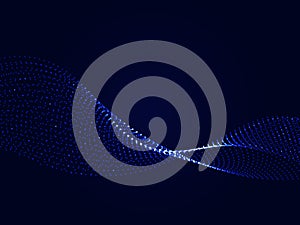 Abstract vector design element ,flowing particle waves