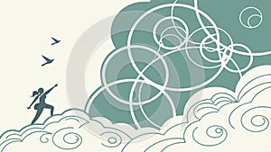 Abstract figure circles, vector design conceptual graphic. vector design Generative AI