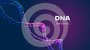 Abstract vector DNA structure. Medical science background