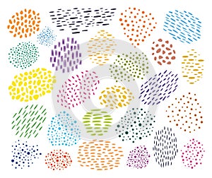 Abstract vector doodle dots design elements set