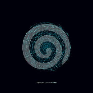 Abstract vector explosion colorful lines equalizer isolated circular element background. Big data algorithms visualization.