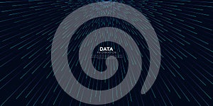 Abstract vector explosion colorful lines equalizer isolated circular element background. Big data algorithms visualization.