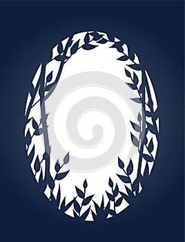 Abstract vector frame with tree branches.