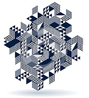 Abstract vector geometric background created with 3D cubes and shapes in isometric perspective, abstract city architecture,