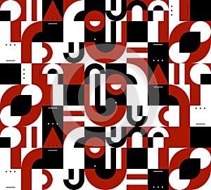 Abstract vector geometric pattern design in Bauhaus style