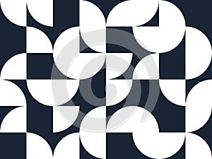 Abstract vector geometric seamless pattern, black and white simple geometric elements repeat tiles, wallpaper or website