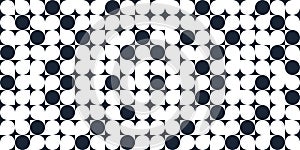 Abstract vector geometric seamless pattern, black and white simple geometric elements repeat tiles, wallpaper or website