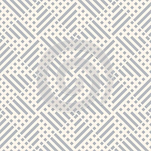 Abstract vector geometric seamless pattern with squares, lines. Gray color