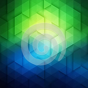 Abstract Vector Geometric Technological Blue And Green Backgroun photo