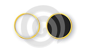 Abstract vector gold circle frame banners set