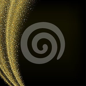 Abstract vector gold dust glitter star wave