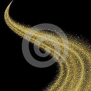 Abstract vector gold dust glitter star wave