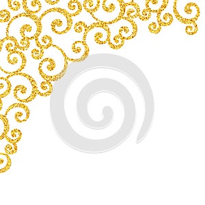 Abstract vector gold dust glitter swirl pattern