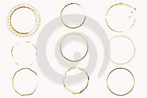Abstract vector golden shapes sparkles