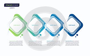 Abstract vector gradient minimalistic infographic template composed of 4 rounded squares