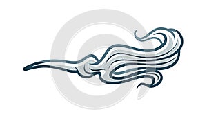Abstract Wavy Air Current, Dynamic Wind Flow Vector Graphic, vector design Generative AI