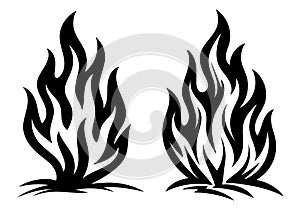Abstract vector graphic of stylized flames design
