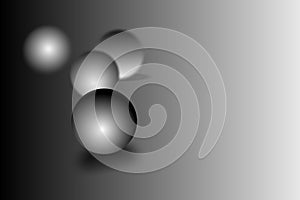 Abstract vector grey scale 3 d ball with shaded background,vector illustration