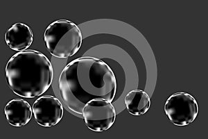 Abstract vector grey scale bubbles with shaded background,vector illustration