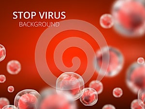 Abstract vector healthcare background with cells and viruses. Biology medical science concept