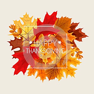 Abstract Vector Illustration Autumn Happy Thanksgiving Background