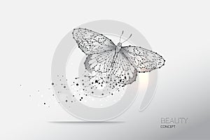 Abstract vector illustration of butterfly moving.