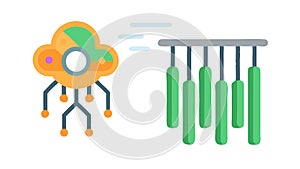 Cloud Data Processing System Integration, Digital Infrastructure, vector design Generative AI