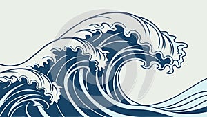 Abstract Wavy Lines Water Pattern Design, vector design Generative AI