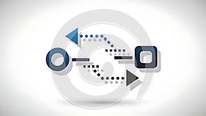 Bidirectional Process Flow Diagram with Circle and Square