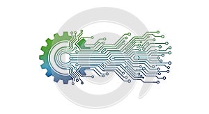 Abstract Technology Gear and Circuit Board Vector Illustration