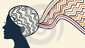 Connected Minds Abstract Communication Thought Exchange, vector design Generative AI