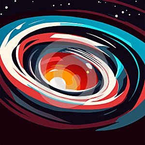 Abstract vector illustration of the eye of God. Colorful background. Generative AI
