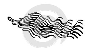 Abstract Wavy Striped Pattern Dynamic Monochrome Vector, vector design Generative AI