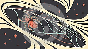 Spider & Web Abstract Pattern, Digital Connectivity Concept, vector design Generative AI