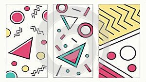 Geometric pattern panels, abstract design elements vector design Generative AI