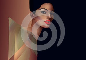 Abstract vector illustration of a girl model