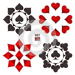 Abstract vector illustration logo for set playing cards in gamble poker