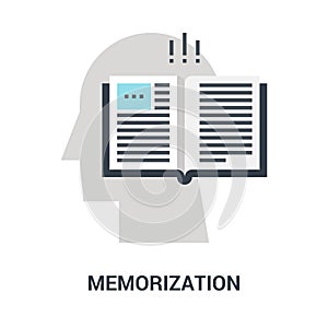 Memorization icon concept photo