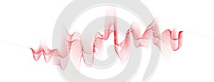 abstract vector illustration of red colored wave lines