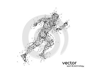 Abstract vector illustration of running man.